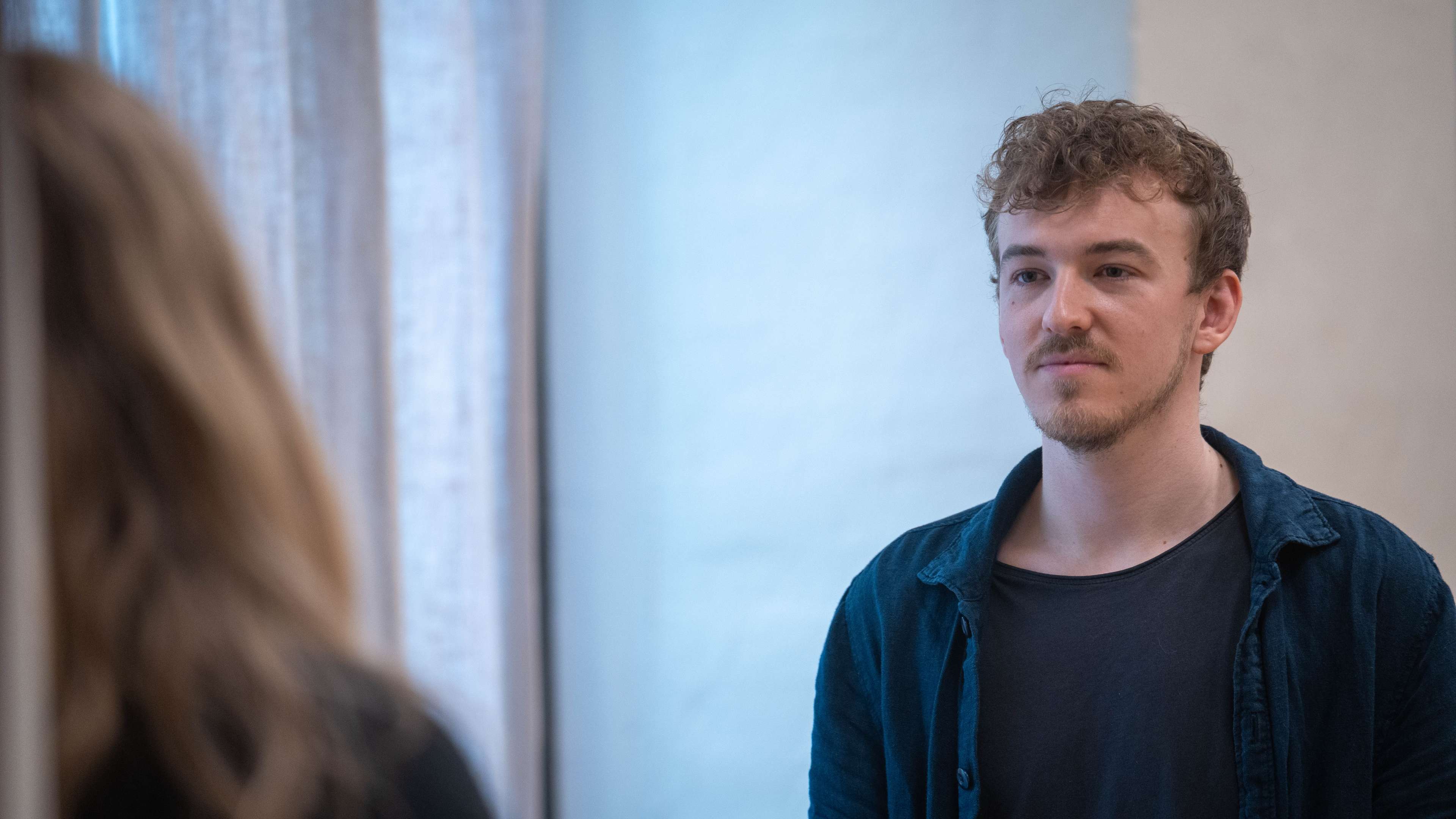 Attentive male course participant